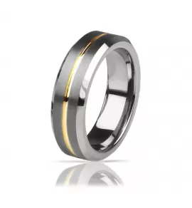 Кольцо из карбида вольфрама INFY R-TG-0110 с золотистой полосой
