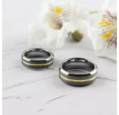 Кольцо из карбида вольфрама INFY R-TG-0110 с золотистой полосой