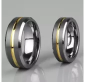 Кольцо из карбида вольфрама INFY R-TG-0110 с золотистой полосой