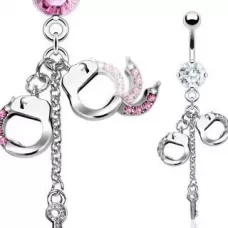 Пирсинг пупка банан PiercedFish NSR8615 с наручниками