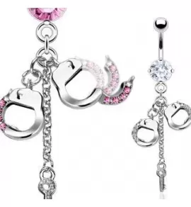 Пирсинг пупка банан PiercedFish NSR8615 с наручниками