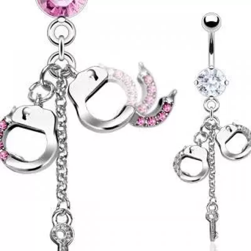 Пирсинг пупка банан PiercedFish NSR8615 с наручниками