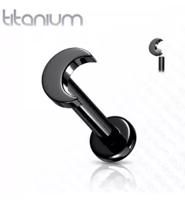 Титановая серьга лабрет с полумесяцем Pirslab TIL12-K для пирсинга хеликса, трагуса, губ