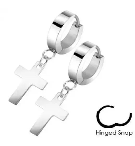 Серьги-кольца из стали TATIC SE2079 с крестами