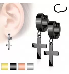 Серьги-кольца из стали TATIC SE2079 с крестами