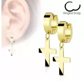 Серьги-кольца из стали TATIC SE2079 с крестами