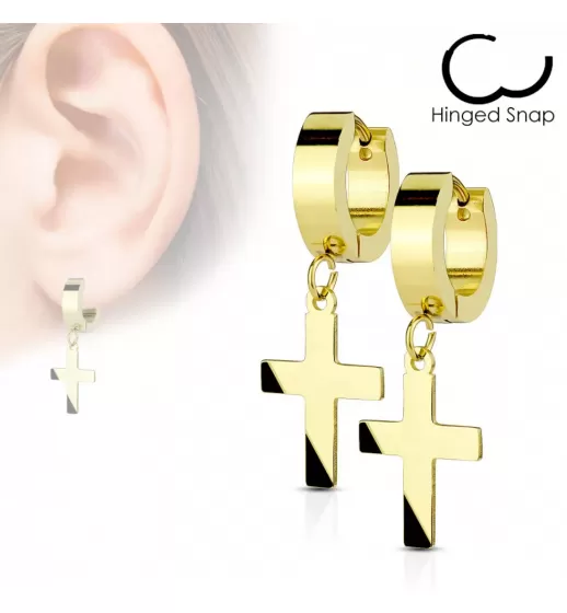 Серьги-кольца из стали TATIC SE2079 с крестами