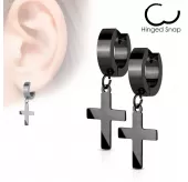Серьги-кольца из стали TATIC SE2079 с крестами