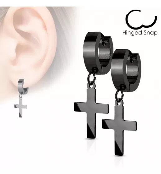 Серьги-кольца из стали TATIC SE2079 с крестами