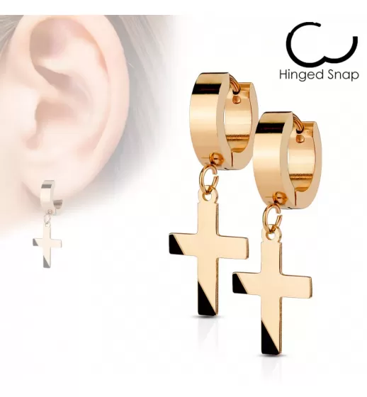 Серьги-кольца из стали TATIC SE2079 с крестами