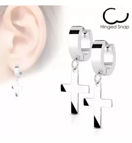 Серьги-кольца из стали TATIC SE2079 с крестами