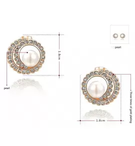 Серьги ROZI RR-43265B с жемчужиной и фианитами