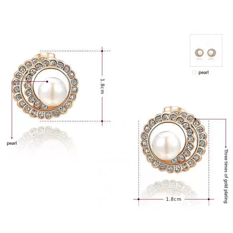 Серьги ROZI RR-43265B с жемчужиной и фианитами