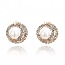 Серьги ROZI RR-43265B с жемчужиной и фианитами