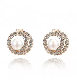 Серьги ROZI RR-43265B с жемчужиной и фианитами