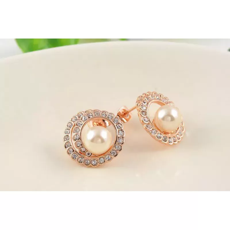 Серьги ROZI RR-43265B с жемчужиной и фианитами