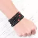 Широкий плетеный браслет-намотка Everiot Select LNS-2223 из черного агата и яшмы
