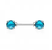Штанга для пирсинга сосков PiercedFish KR10987 с фианитами