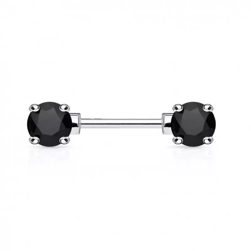 Штанга для пирсинга сосков PiercedFish KR10987 с фианитами