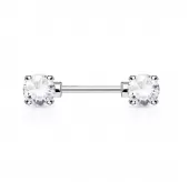 Штанга для пирсинга сосков PiercedFish KR10987 с фианитами