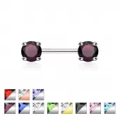 Штанга для пирсинга сосков PiercedFish KR10987 с фианитами
