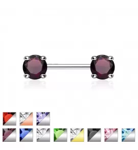 Штанга для пирсинга сосков PiercedFish KR10987 с фианитами