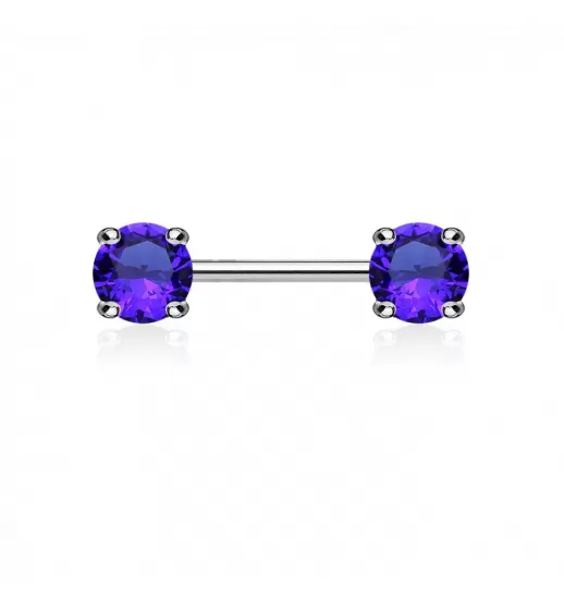Штанга для пирсинга сосков PiercedFish KR10987 с фианитами