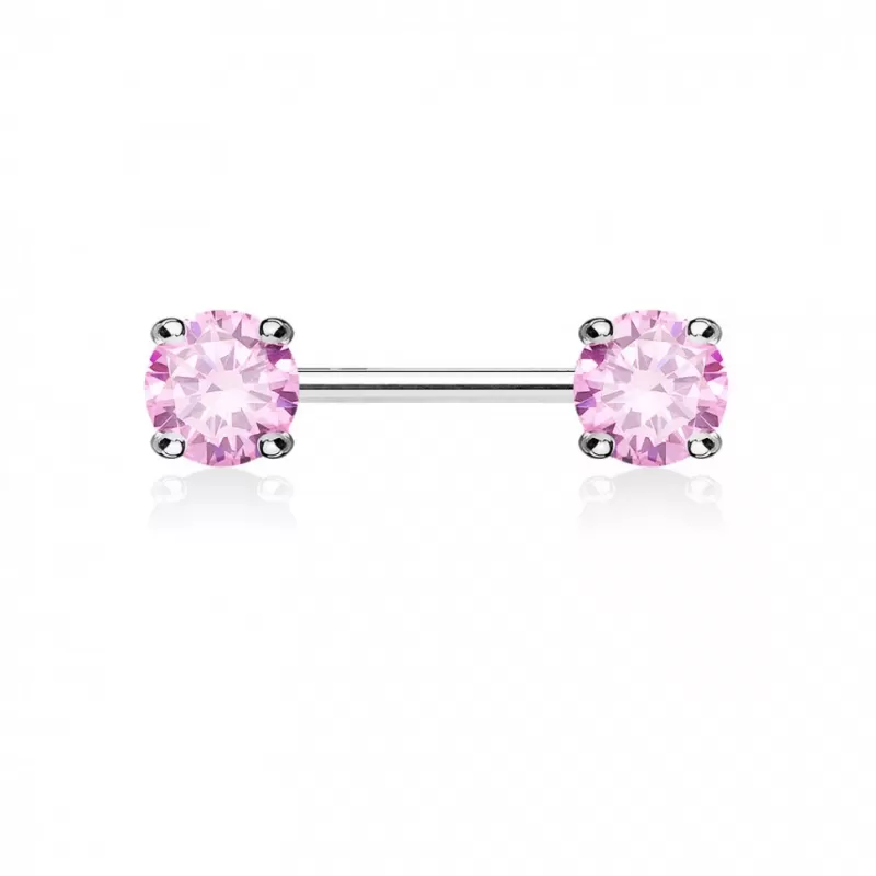 Штанга для пирсинга сосков PiercedFish KR10987 с фианитами