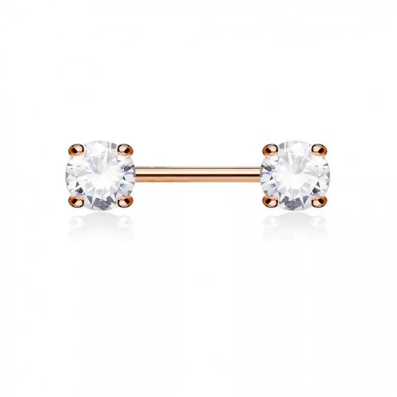 Штанга для пирсинга сосков PiercedFish KR10987 с фианитами