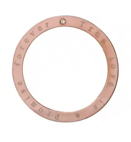 Кольцо из стали Everiot AAB-01RSM с романтичной надписью и фианитом