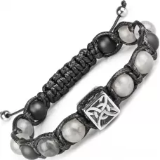 Плетеный браслет Шамбала из кварца и агата Everiot Select LNS-2091