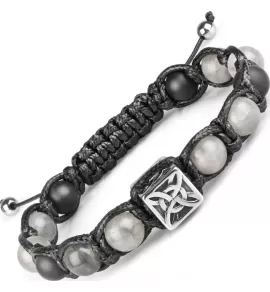 Плетеный браслет Шамбала из кварца и агата Everiot Select LNS-2091