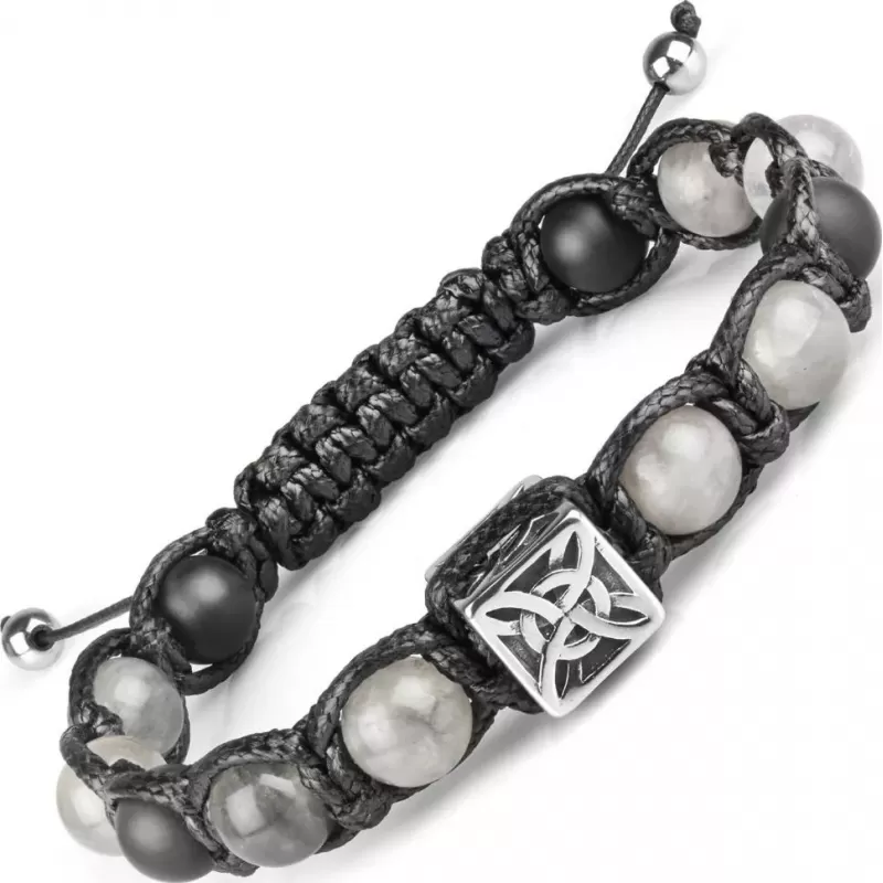 Плетеный браслет Шамбала из кварца и агата Everiot Select LNS-2091