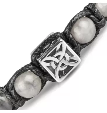 Плетеный браслет Шамбала из кварца и агата Everiot Select LNS-2091