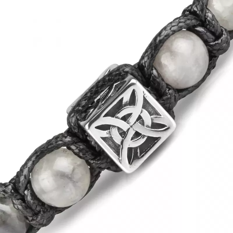 Плетеный браслет Шамбала из кварца и агата Everiot Select LNS-2091