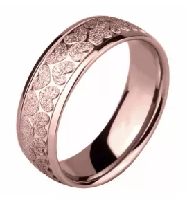 Кольцо из стали Everiot AAB-05RSSD с мерцающими сердечками цвета розового золота