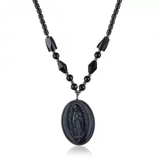 Ожерелье Everiot NC-XP-10983 из гематита с иконой