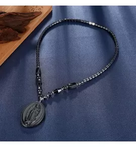 Ожерелье Everiot NC-XP-10983 из гематита с иконой
