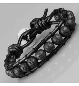 Плетеный браслет Everiot Select LNS-3024 из лавы