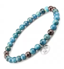 Браслет со знаками зодиака на резинке Everiot Select LNS-6018 из апатита и граната