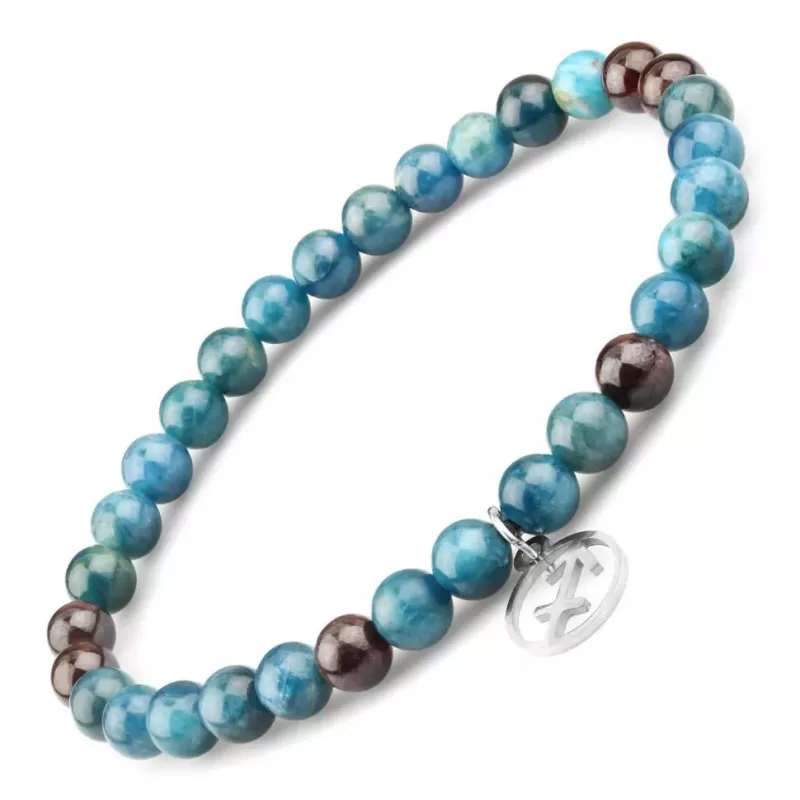 Браслет со знаками зодиака на резинке Everiot Select LNS-6018 из апатита и граната