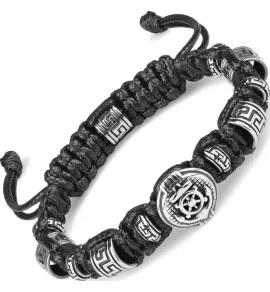 Мужской браслет в стиле Шамбала Everiot Select "Якорь" LNS-3049 из стальных бусин