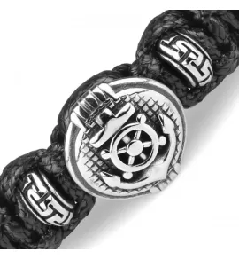 Мужской браслет в стиле Шамбала Everiot Select "Якорь" LNS-3049 из стальных бусин