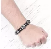 Мужской браслет в стиле Шамбала Everiot Select "Якорь" LNS-3049 из стальных бусин