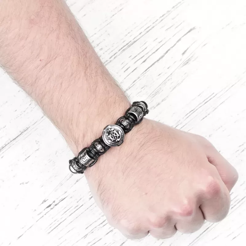 Мужской браслет в стиле Шамбала Everiot Select "Якорь" LNS-3049 из стальных бусин