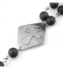 Мужской розарий на шею из агата с крестом Everiot Select select LNS-2157