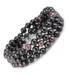 Мужской браслет из агата и граната в три оборота Everiot Select LNS-2084