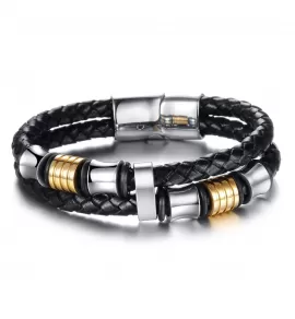 Кожаный браслет мужской Everiot SP-XP-0158 с магнитным замком