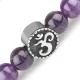 Браслет на резинке Everiot Select LNS-0281 из аметиста с символом "ОМ"