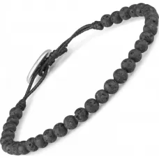 Черный браслет Everiot Select LNS-0233 из вулканической лавы